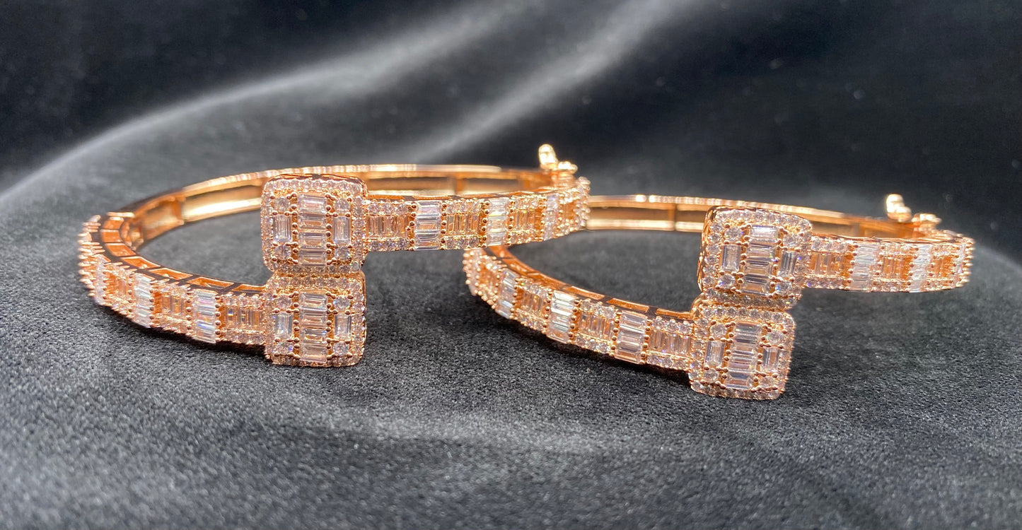13mm square baguette bracelet worn on wrist by Charmbox Men