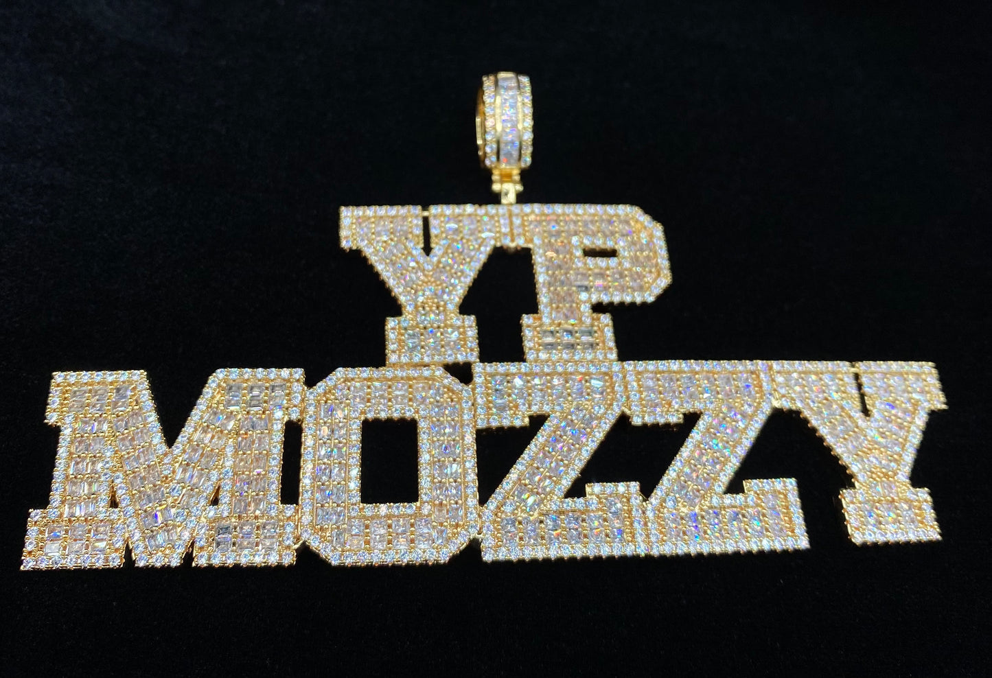 Personalized Freezer name necklace worn by model, Charmbox Men