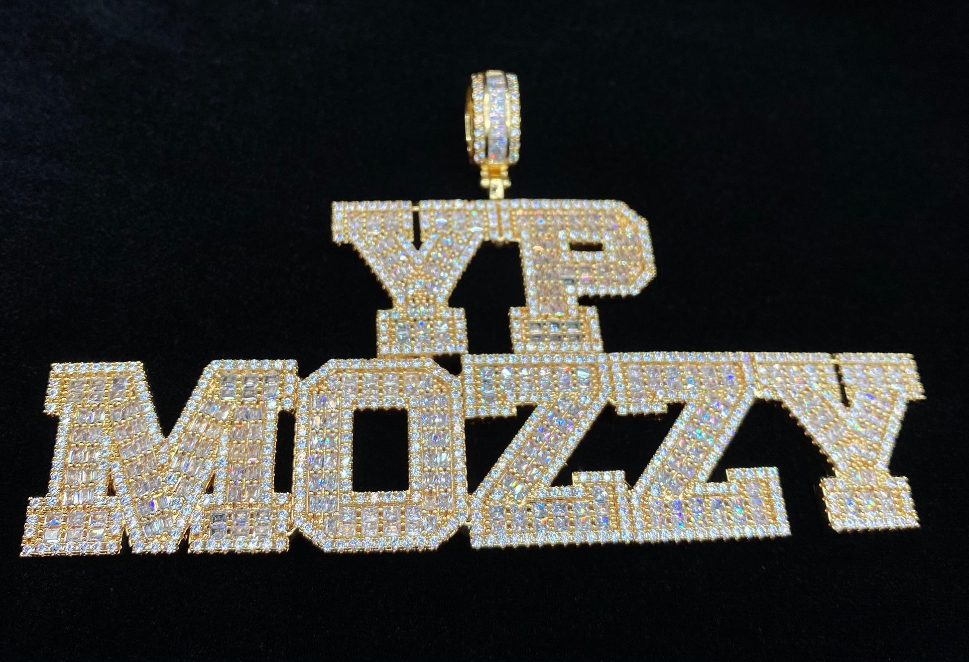 Personalized Freezer name necklace worn by model, Charmbox Men