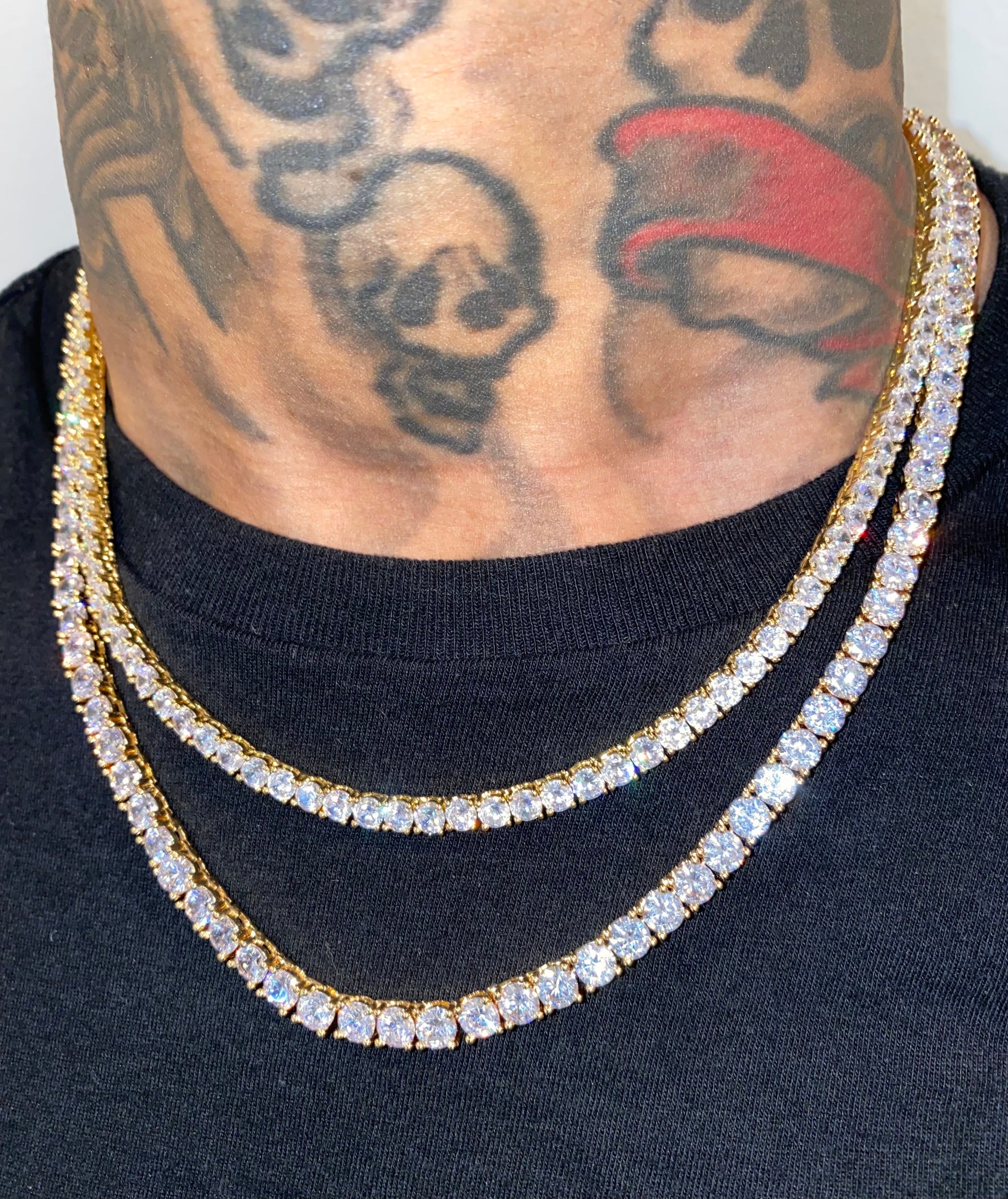 Charmbox Men tennis chain 5mm gold and silver iced out necklace