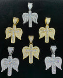 Angel Cross Pendant with 20" rope chain