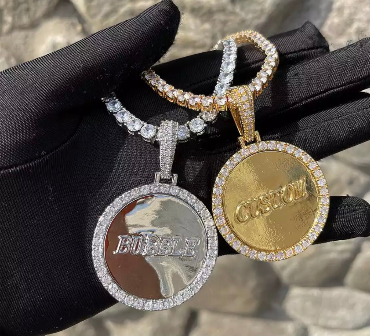 Charmbox Men custom medallion pendant gold plated personalized