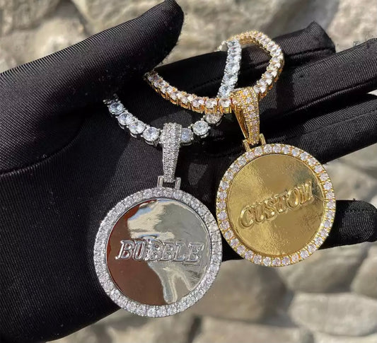 Charmbox Men custom medallion pendant gold plated personalized