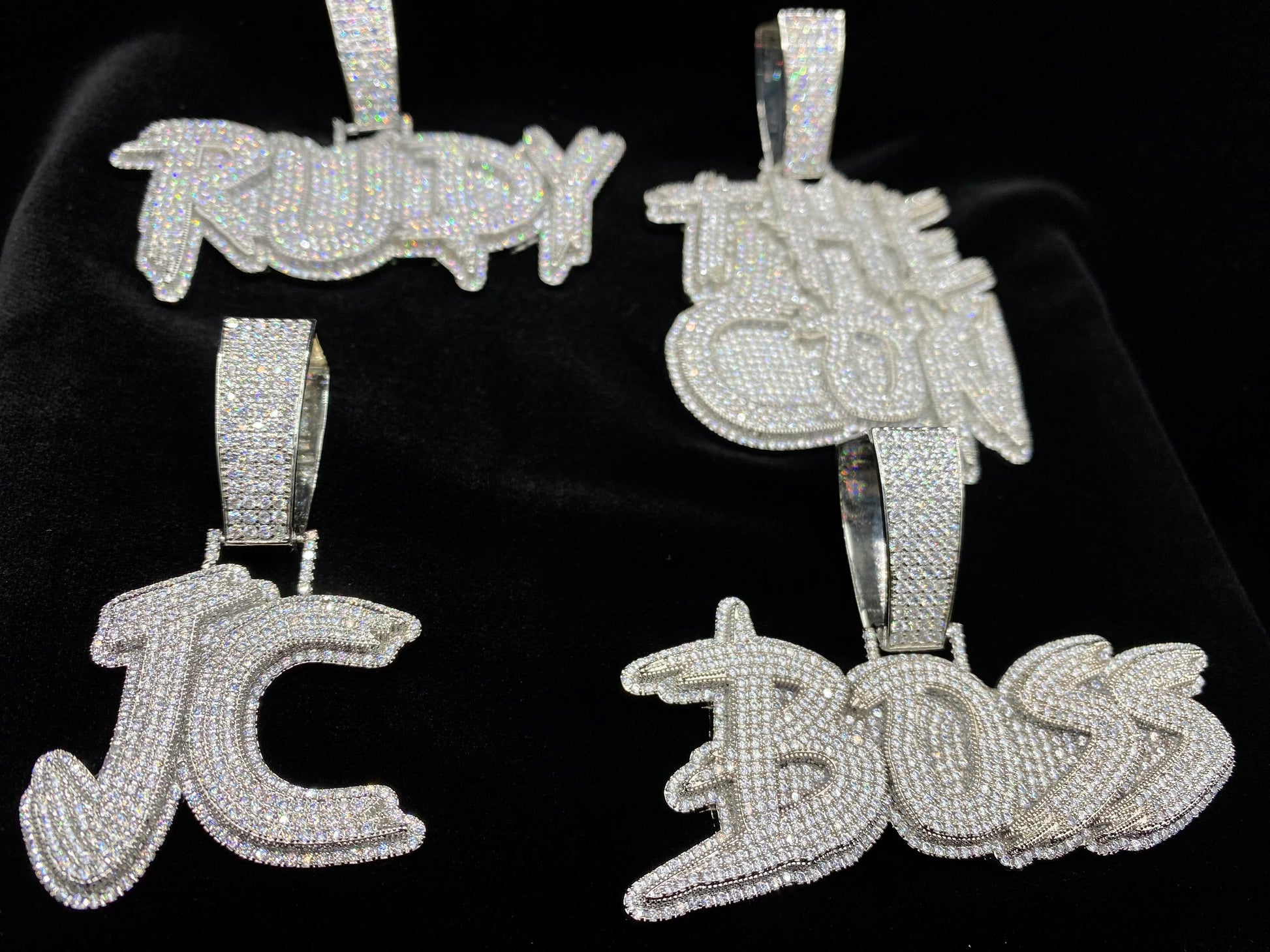 Oversized Baller custom name necklace worn by model, Charmbox Men
