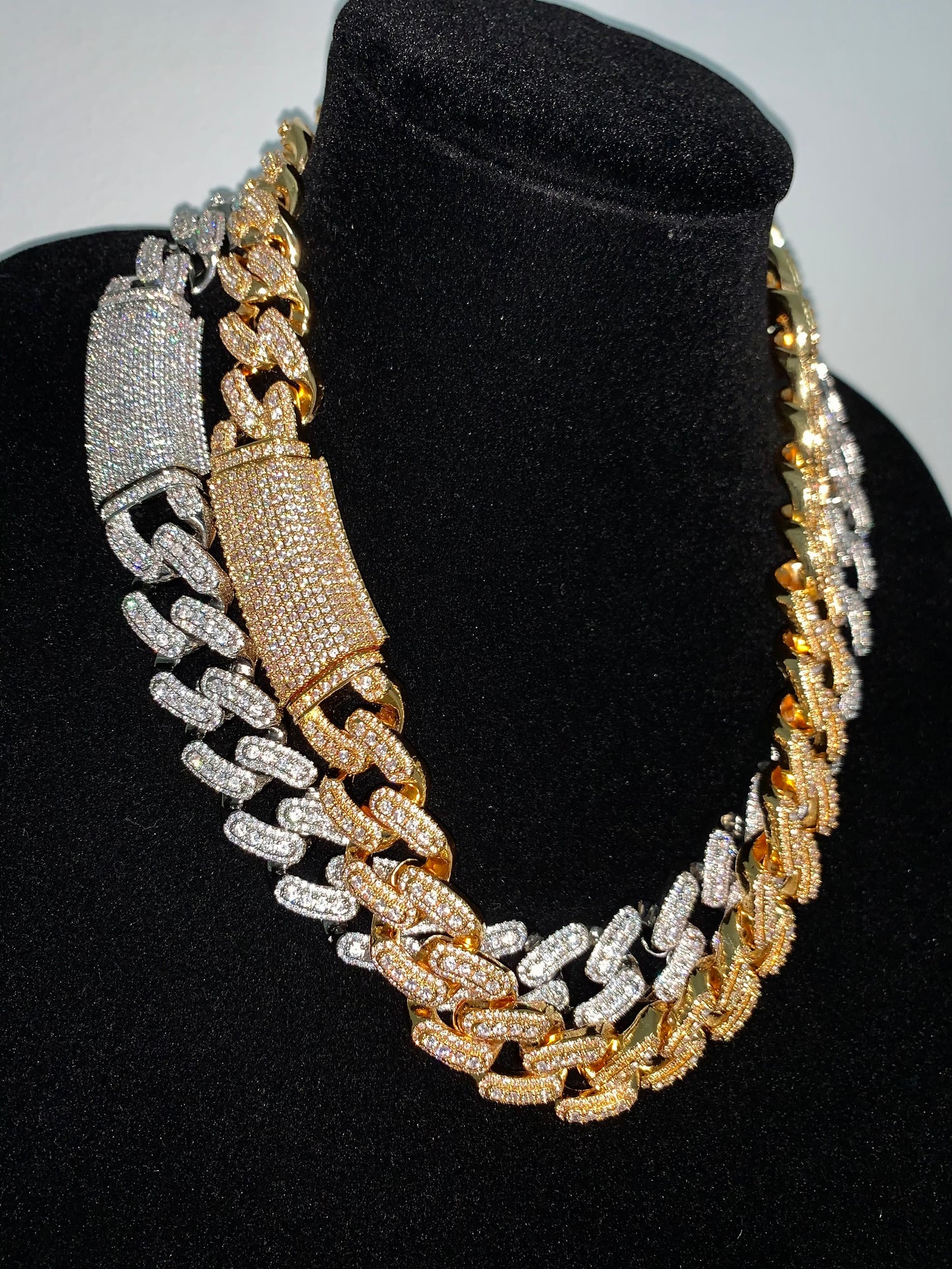 Rocky Cuban chain silver plated mens necklace