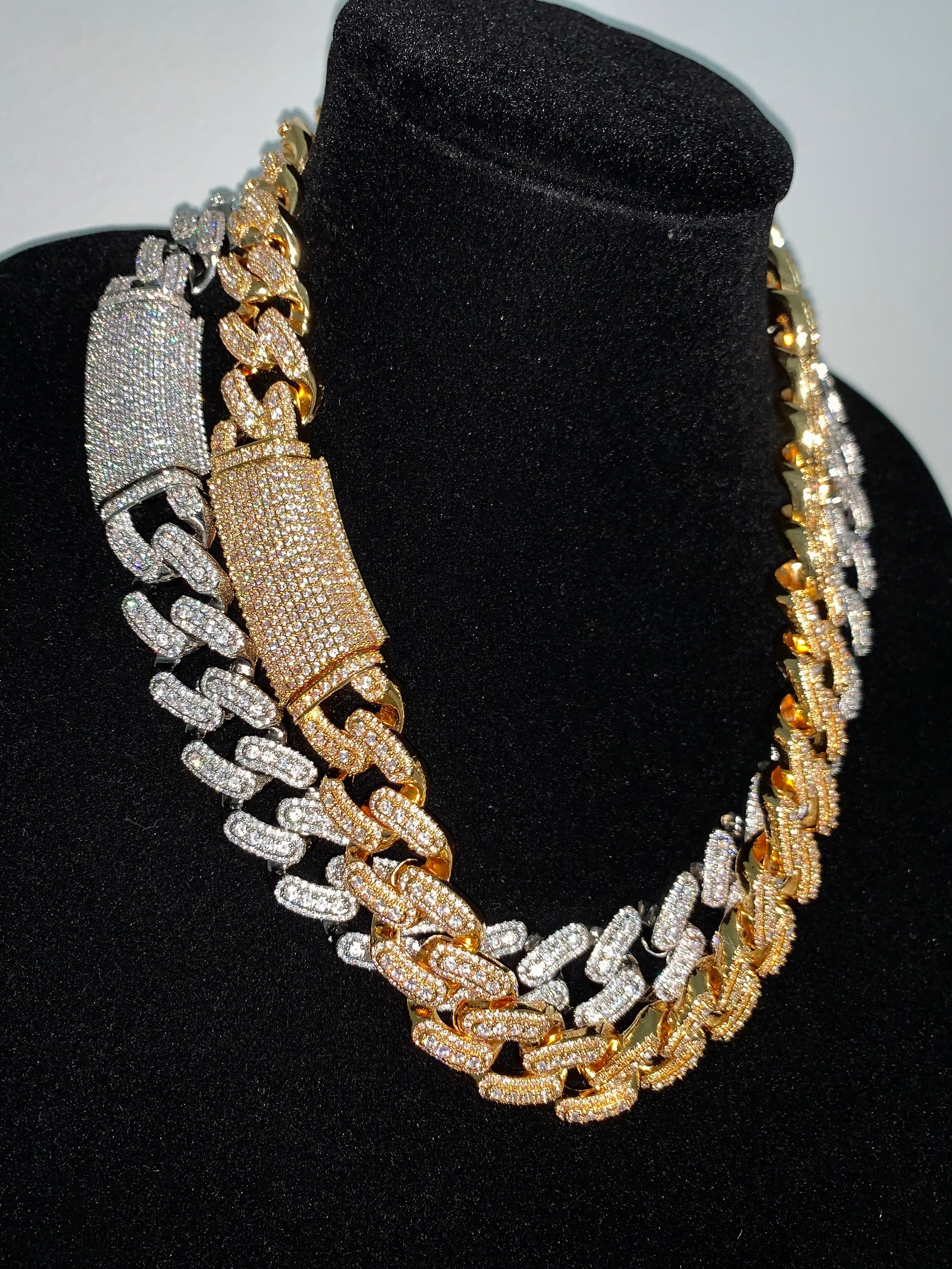 Rocky Cuban chain silver plated mens necklace
