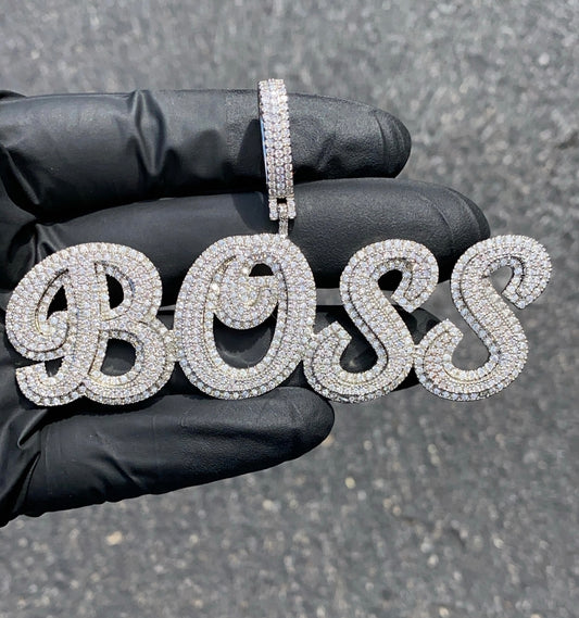 Charmbox Men Wavy custom name necklace gold plated cubic zirconia