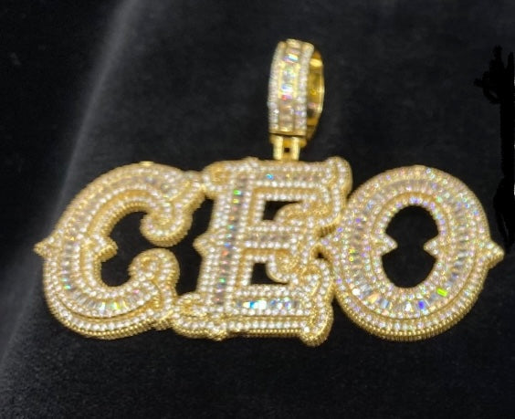 Frozen custom name necklace worn by model, Charmbox Men