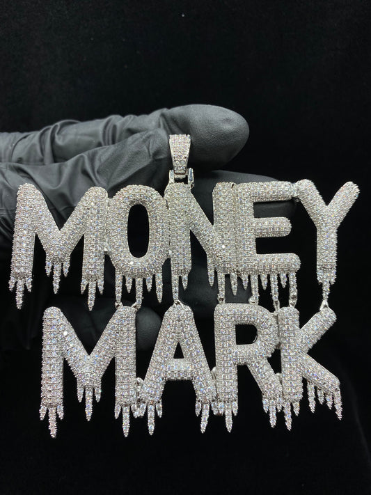 Charmbox Men Drippy custom name necklace gold plated cubic zirconia