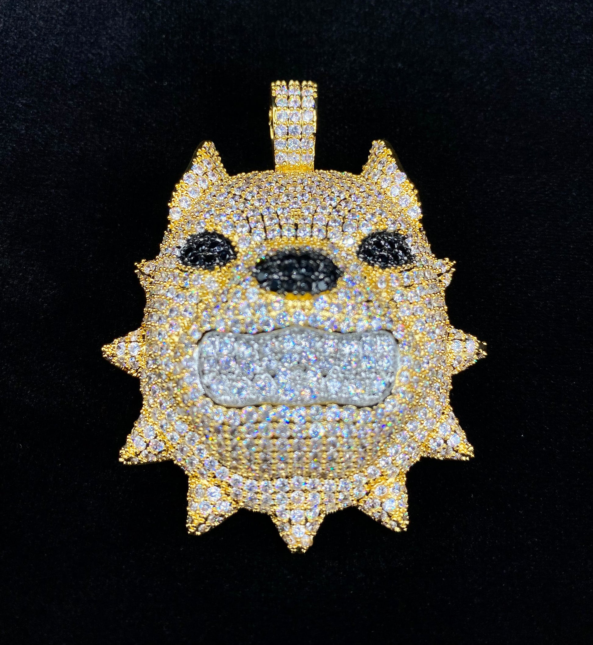 Dog pendant worn on chain by Charmbox Men