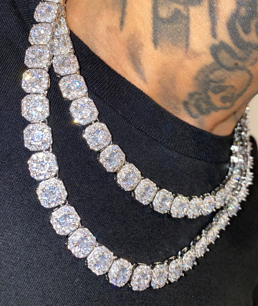 Mens 9mm rocky tennis chain gold iced out cubic zirconia by Charmbox Men