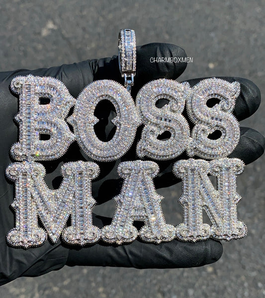 Charmbox Men Frozen custom name necklace gold plated cubic zirconia