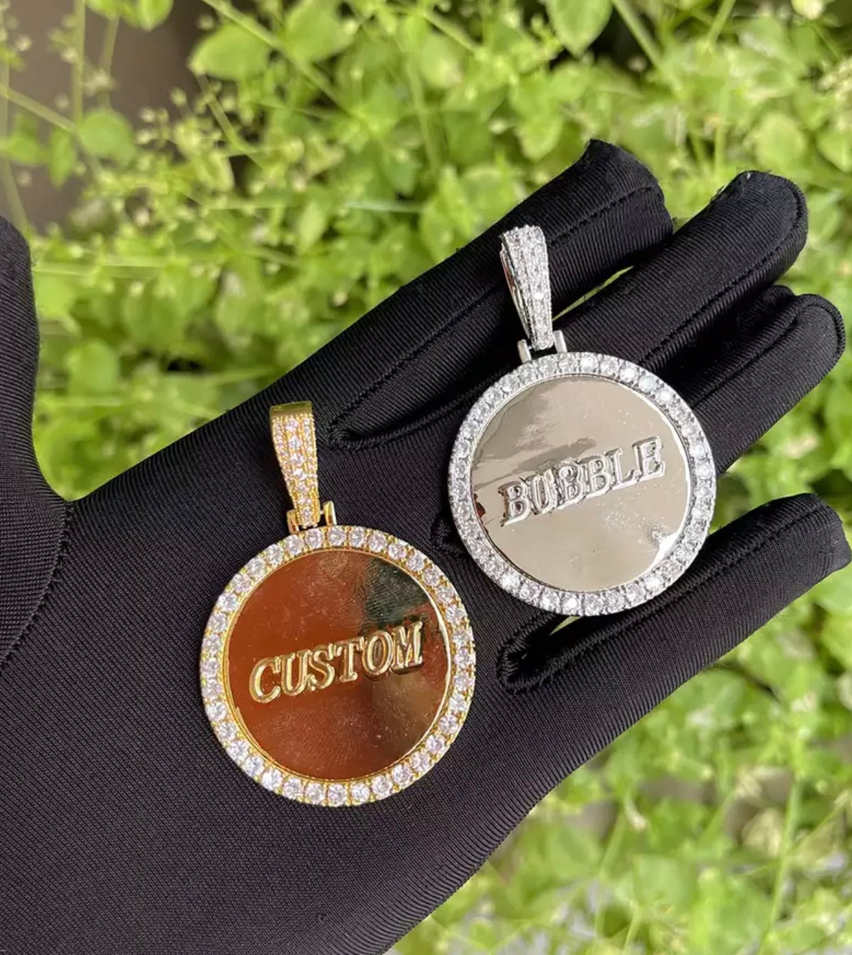 Custom medallion pendant silver plated by Charmbox Men