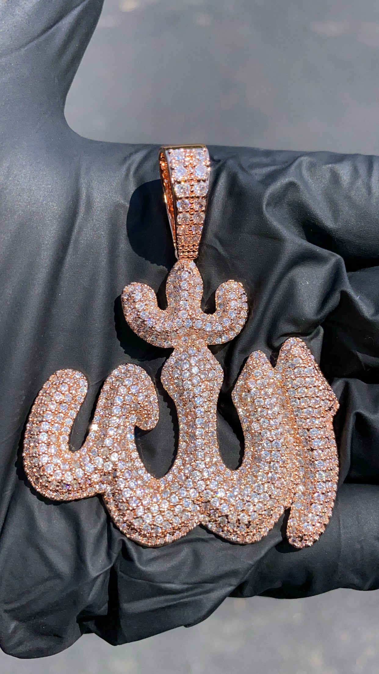 Allah pendant silver plated iced out necklace