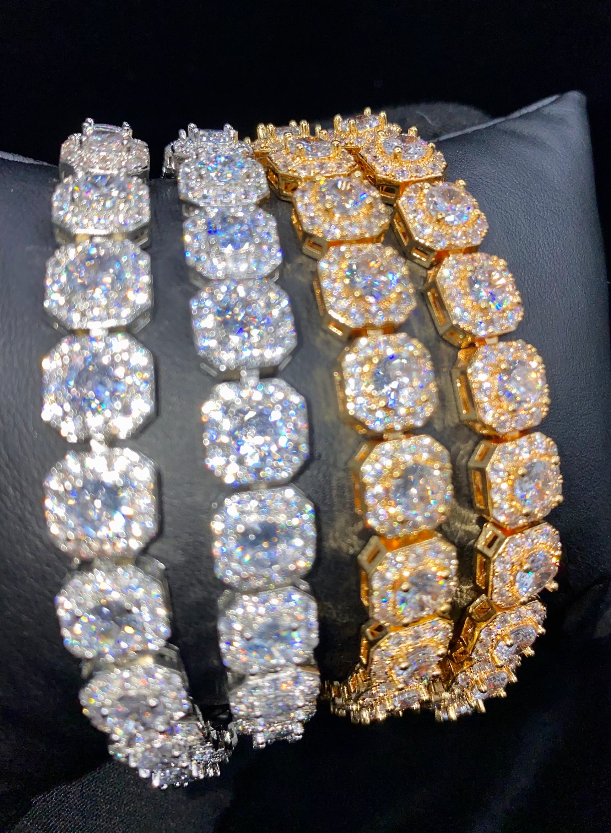 Charmbox Men Rocky tennis bracelet 9mm gold iced out cubic zirconia