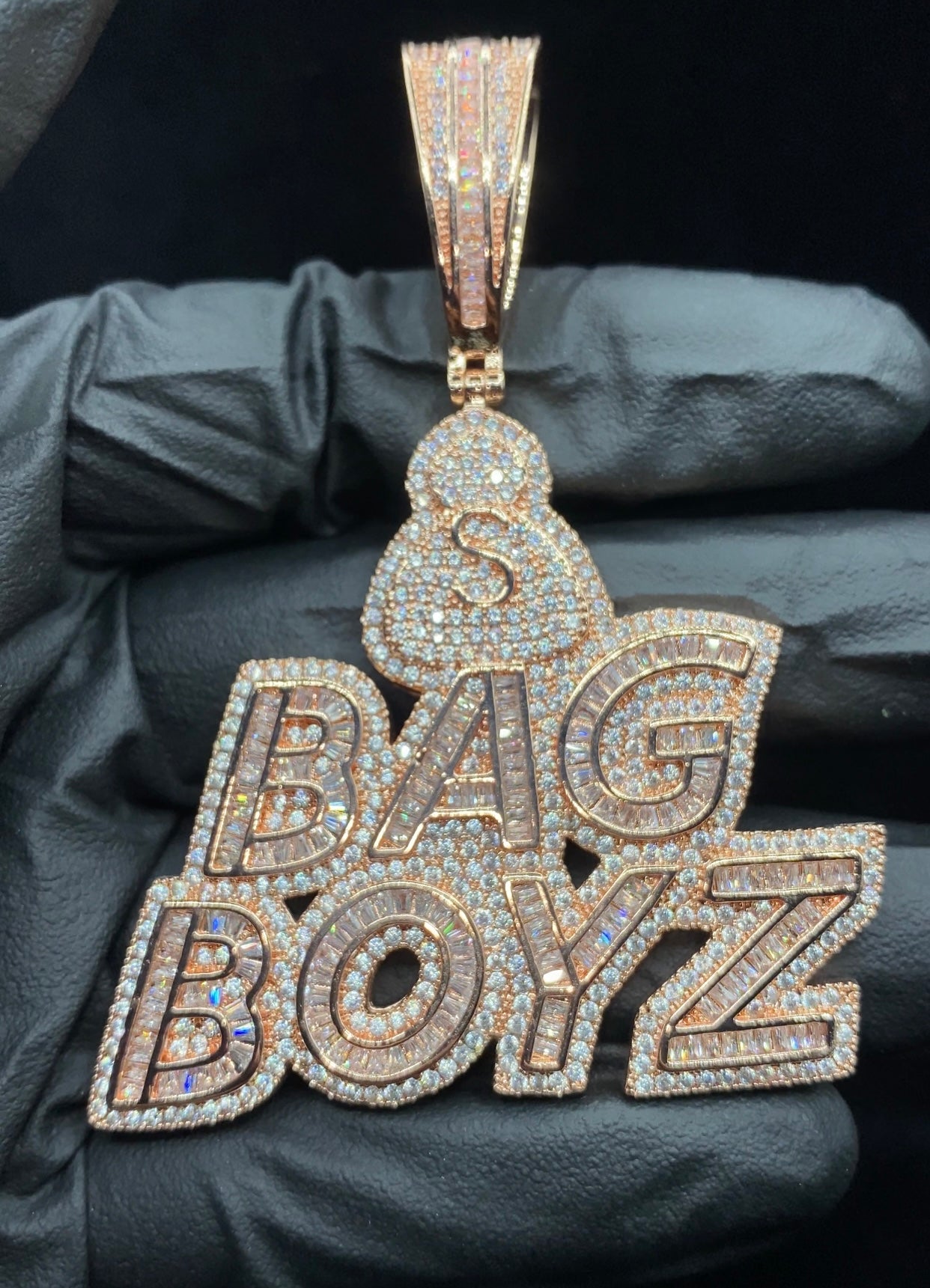 Charmbox Men Bag Boys pendant gold and silver plated cubic zirconia